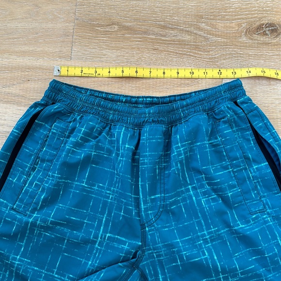 Lululemon Pace Breaker Teal Blue Black Design Shorts with Liner L/XL - Picture 9 of 11